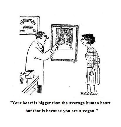„Schauen Sie hier, das ist Ihr Herz. Es ist grösser als ein durchschnittliches menschliches Herz. Das liegt daran, dass Sie vegan leben.“