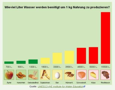 Wasserkrise durch zu hohen Verbrauch wegen der Produktion von Tierprodukten