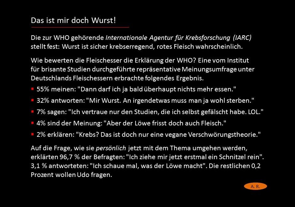 Diese „Meinungsumfrage“ ist zwar ein Scherz, aber so ticken leider tatsächlich viele Menschen