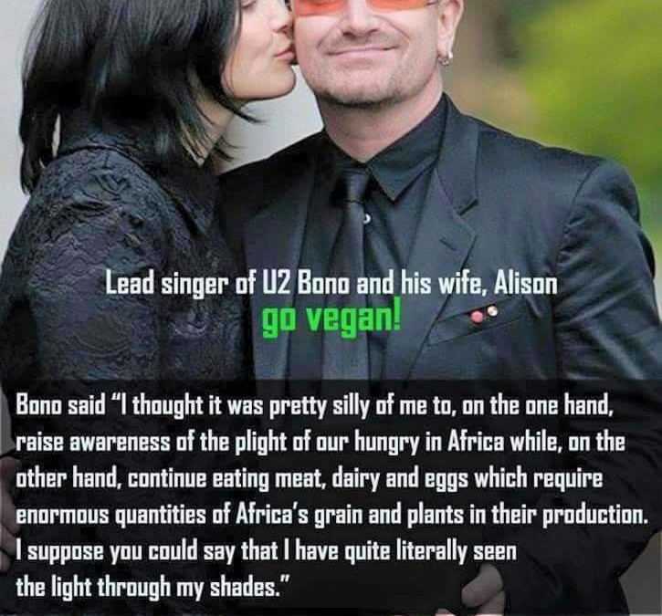 Bono (U2) und seine Frau wurden vegan – super, auch seine Begründung!