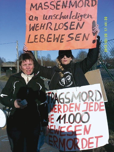 Wunderbar! Mahnwache vor dem Schlachthof gegen den Massenmord! Danke im Namen der Tiere!