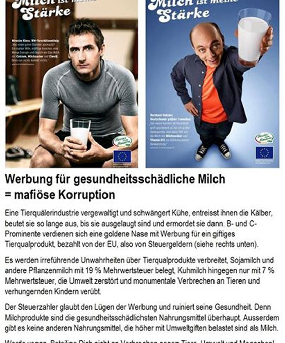 Werbung für gesundheitsschädliche Milch = mafiöse Korruption